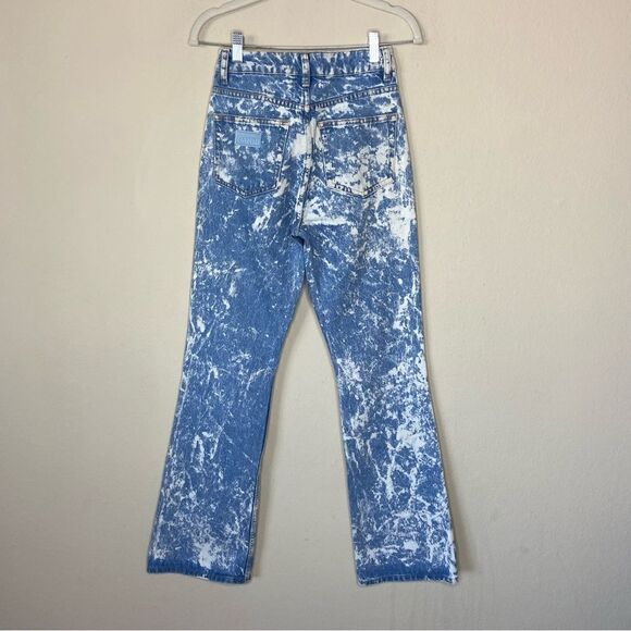 Ganni Betzy Blue Jeans Bleached Wide Leg High Waist Flare Size 24 - Picture 10 of 14